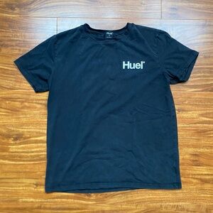 HUEL Unisex Black Logo Crew T-Shirt Size Medium Casual Athleisure Streetwear